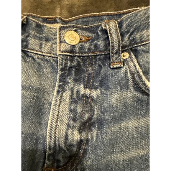 Topshop Moto-Wmns Rosa Shorts-Denim Med Wash-Cuffed Raw Hem Distressed-US 2/UK 6 - Picture 7 of 16